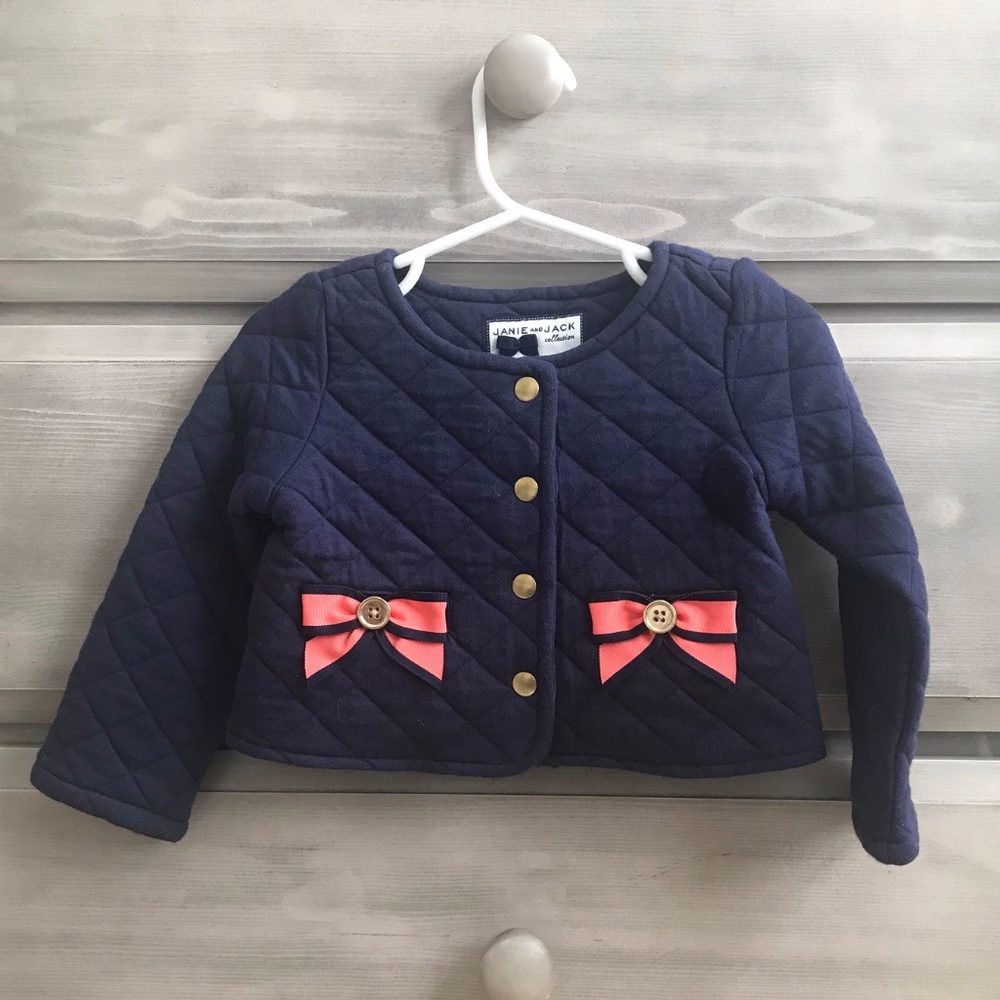 Janie and Jack Navy Quilted Jacket